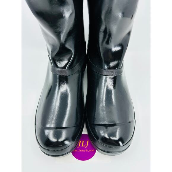 Sperry Women's Walker Atlantic Black Shine Mid Calf Rain Boots STS82562 Size 7.5 - Picture 3 of 11